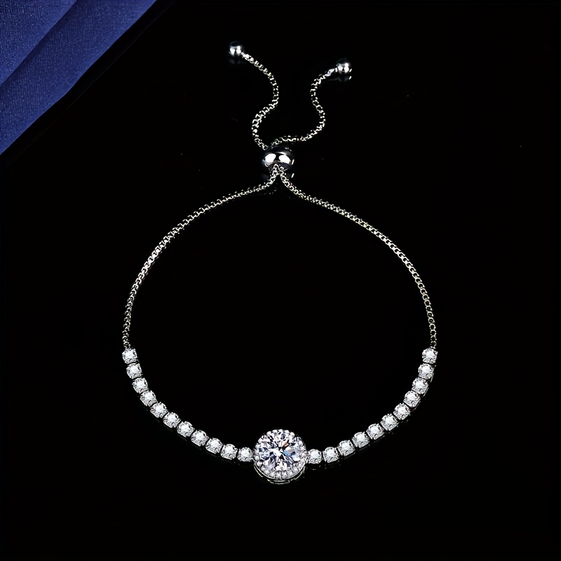 Elegant Round Circle Bag Bracelet, Sparkling Zirconia